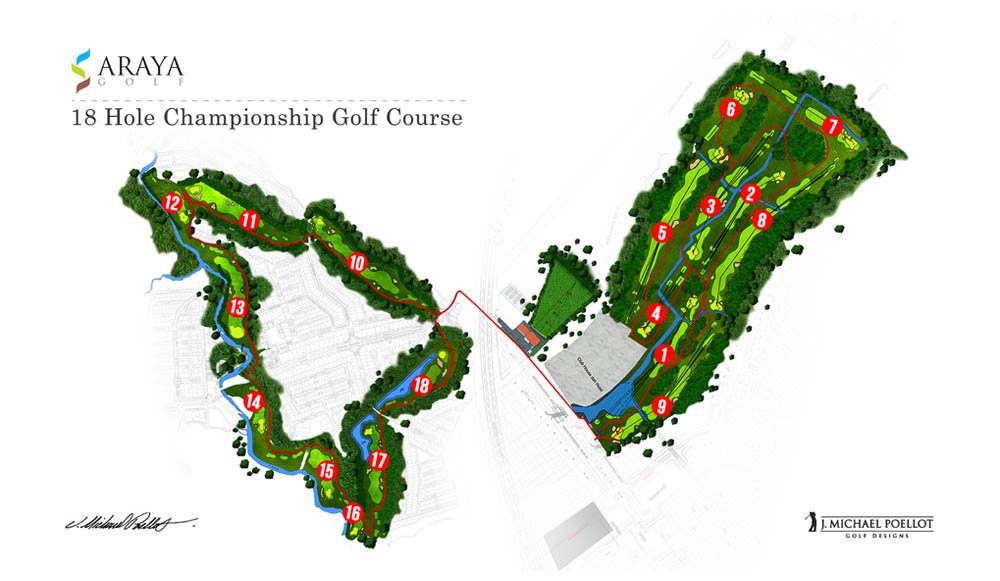 Araya Golf – 18 Hole Championship Course Map